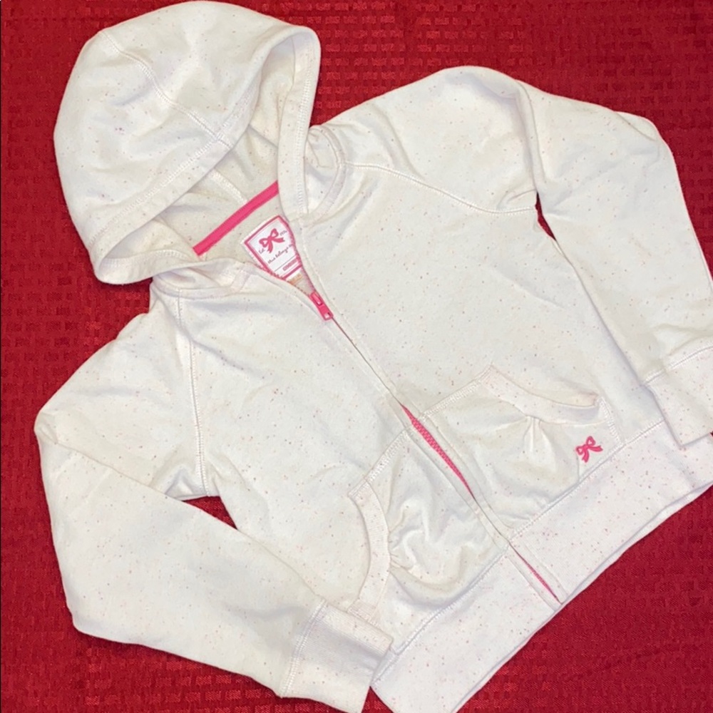 Gymboree girls size 7-8 white speckled hoodie. EUC